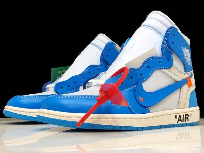 Official Maikesneakers UNC Off-White Jordan Blue Powder AQ0818-148 Air 1 0724